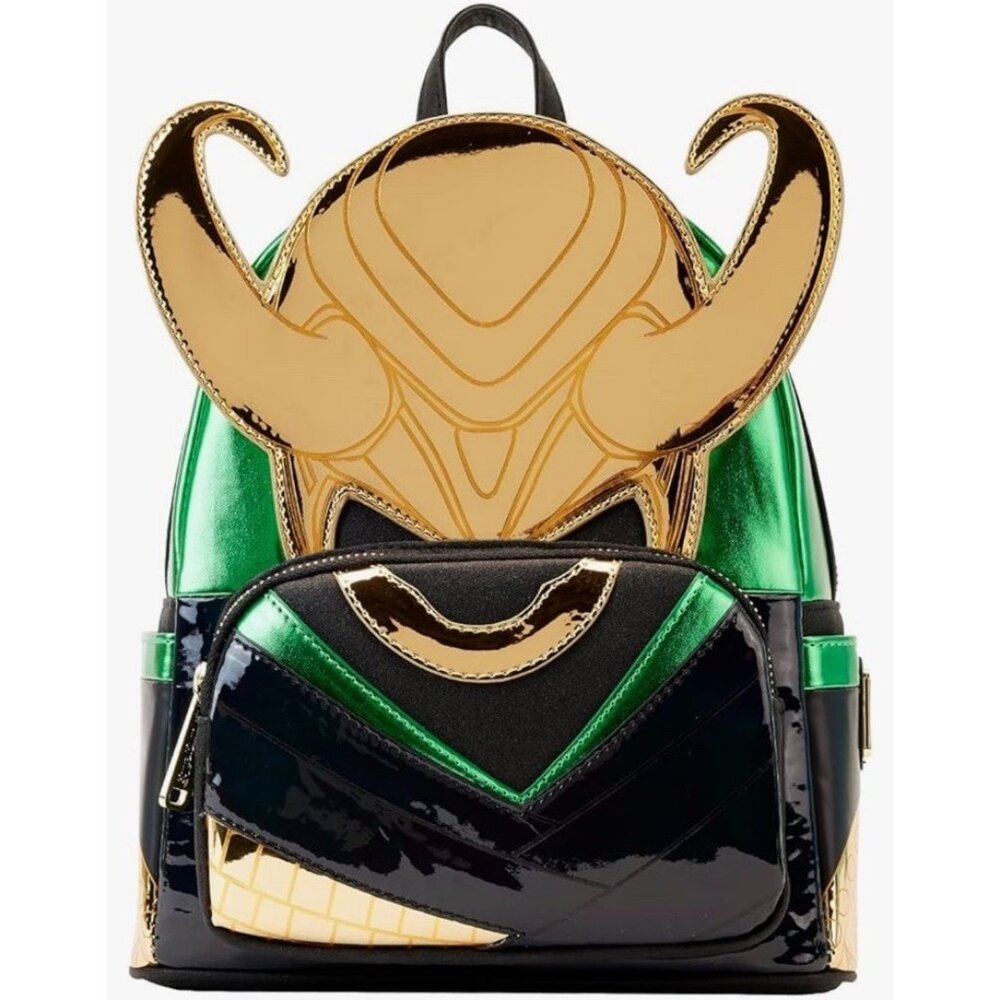 Disney Marvel Loungefly Metallic Loki Infinity Saga Cosplay Mini Backpack NWT